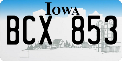IA license plate BCX853