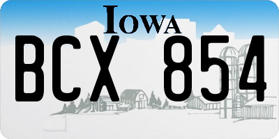IA license plate BCX854