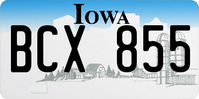 IA license plate BCX855