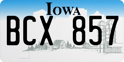 IA license plate BCX857