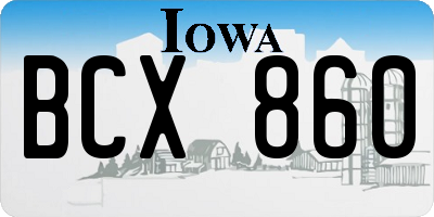 IA license plate BCX860