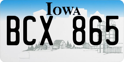 IA license plate BCX865