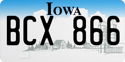 IA license plate BCX866