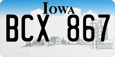 IA license plate BCX867