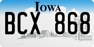 IA license plate BCX868