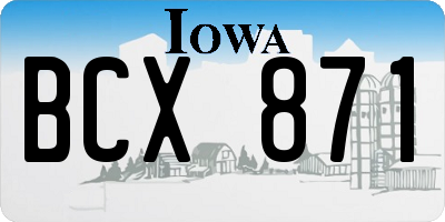 IA license plate BCX871