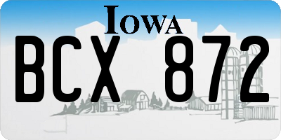 IA license plate BCX872