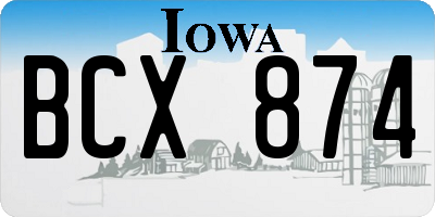 IA license plate BCX874