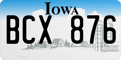 IA license plate BCX876