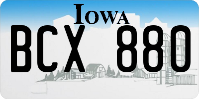 IA license plate BCX880