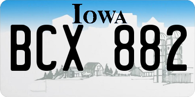 IA license plate BCX882