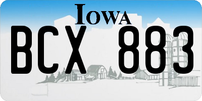 IA license plate BCX883