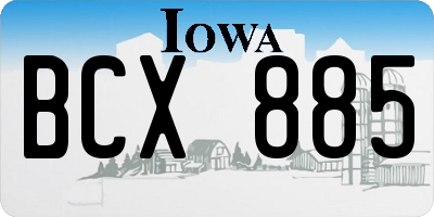 IA license plate BCX885