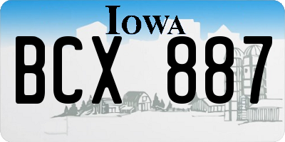IA license plate BCX887