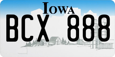 IA license plate BCX888
