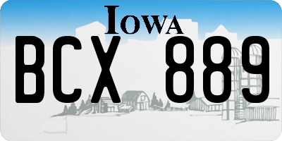 IA license plate BCX889