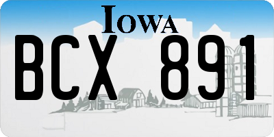IA license plate BCX891