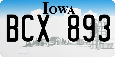 IA license plate BCX893