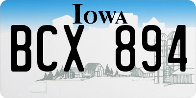 IA license plate BCX894