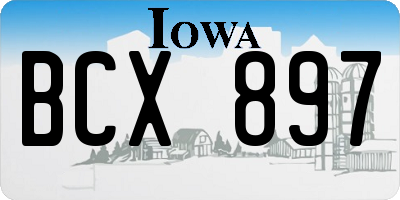 IA license plate BCX897