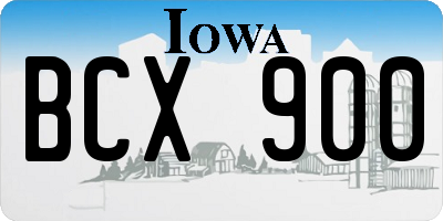 IA license plate BCX900