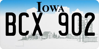 IA license plate BCX902