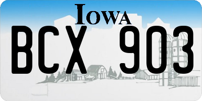 IA license plate BCX903