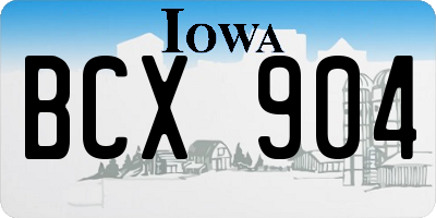 IA license plate BCX904
