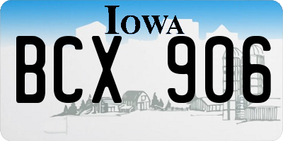 IA license plate BCX906