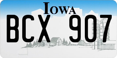 IA license plate BCX907