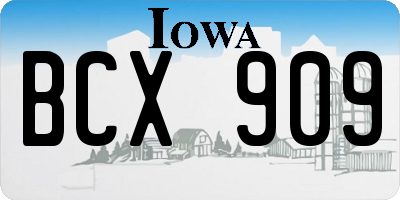IA license plate BCX909
