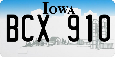 IA license plate BCX910
