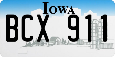 IA license plate BCX911