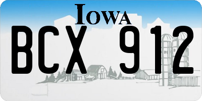 IA license plate BCX912
