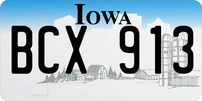 IA license plate BCX913