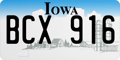 IA license plate BCX916