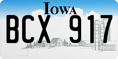 IA license plate BCX917