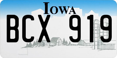 IA license plate BCX919