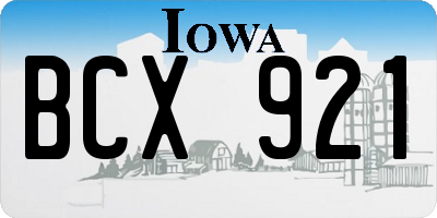 IA license plate BCX921