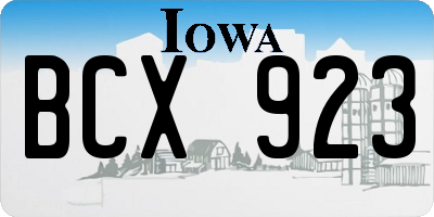 IA license plate BCX923