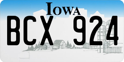 IA license plate BCX924