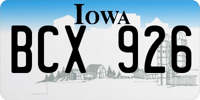 IA license plate BCX926