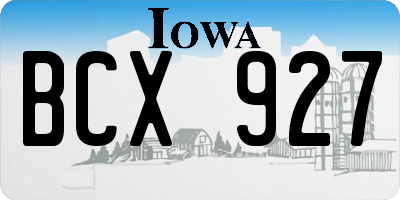 IA license plate BCX927