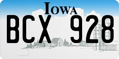 IA license plate BCX928