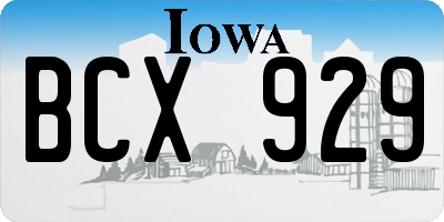 IA license plate BCX929