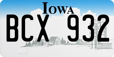 IA license plate BCX932