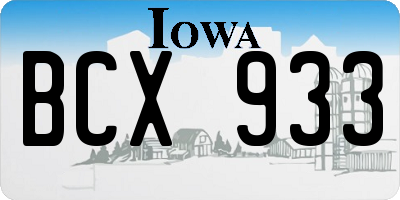 IA license plate BCX933