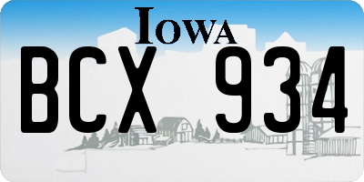 IA license plate BCX934
