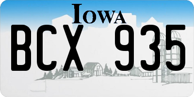 IA license plate BCX935