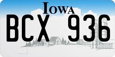 IA license plate BCX936
